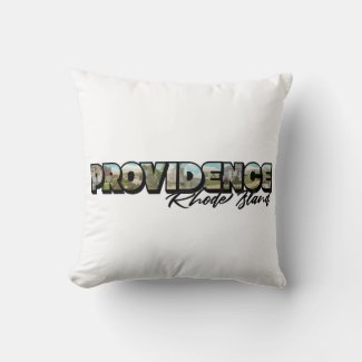 Providence Rhode Island Big Letter T-Shirt Throw Pillow