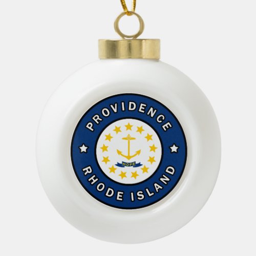 Providence Rhode Island Ceramic Ball Christmas Ornament