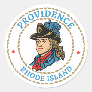 Providence Rhode Island Colonial Classic Round Sticker