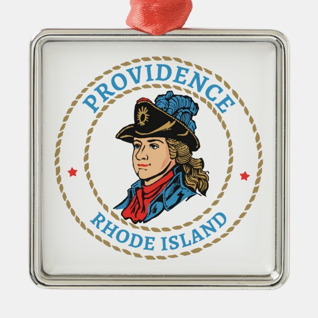 Providence Rhode Island Colonial Metal Ornament (Front)