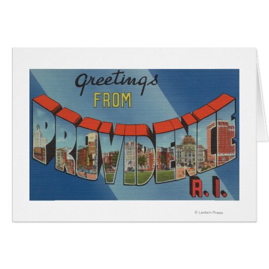 Providence, Rhode Island - Large Letter Scenes Cards (Front Horizontal)