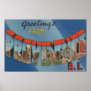 Providence, Rhode Island - Large Letter Scenes Poster