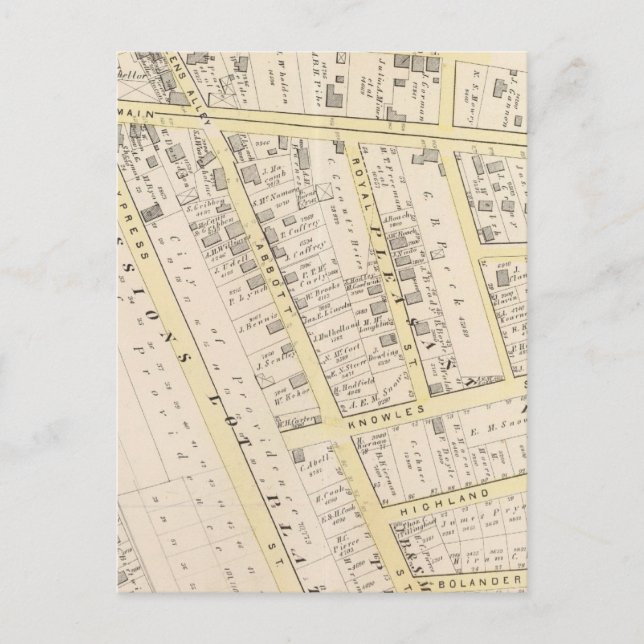 Providence Rhode Island Map 2 Postcard (Front)