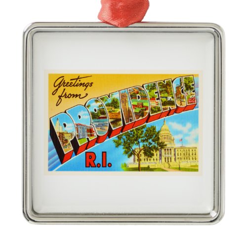 Providence Rhode Island RI Vintage Travel Souvenir Metal Ornament