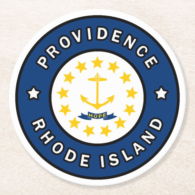 Providence Rhode Island Round Paper Coaster (Front)