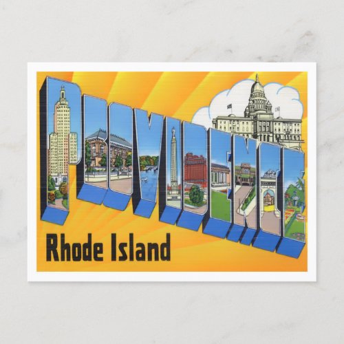 Providence Rhode Island Vintage Big Letters Postcard