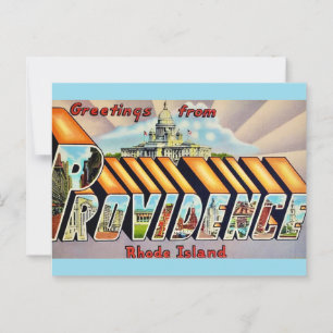 Providence RI Greetings Postcard