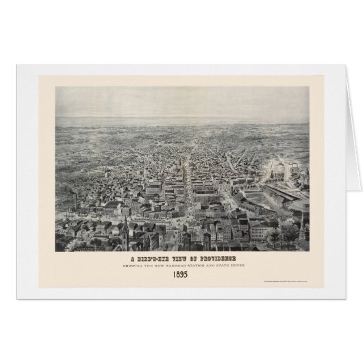 Providence, RI Panoramic Map - 1894 Cards (Front Horizontal)