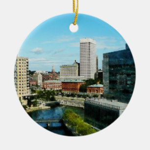 Providence RI Skyline Ceramic Ornament