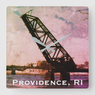 Providence, RI 'Stuck-Up Bridge' Square Wall Clock