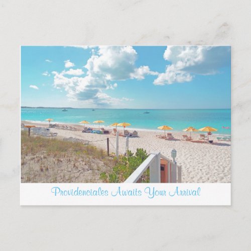 PROVIDENCIALES AWAITS YOUR ARRIVAL POSTCARD