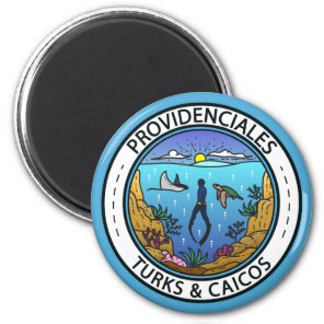 Providenciales Turks and Caicos Scuba Badge Magnet