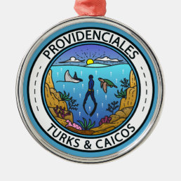 Providenciales Turks and Caicos Scuba Badge Metal Ornament