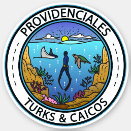 Providenciales Turks and Caicos Scuba Badge Sticker