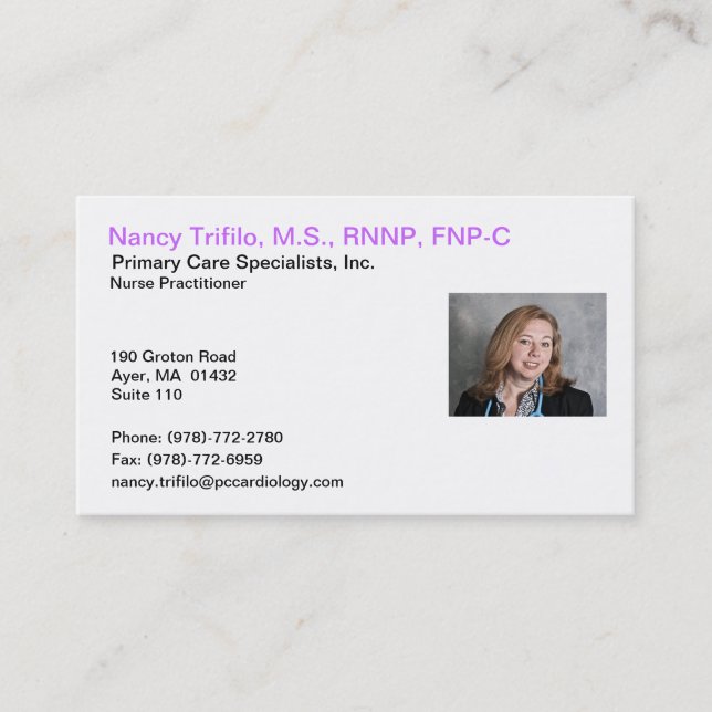 Provider Nurse Practitioner Sample Card (Front)