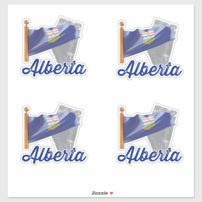 Province of Alberta and Flag Sticker (Sheet)