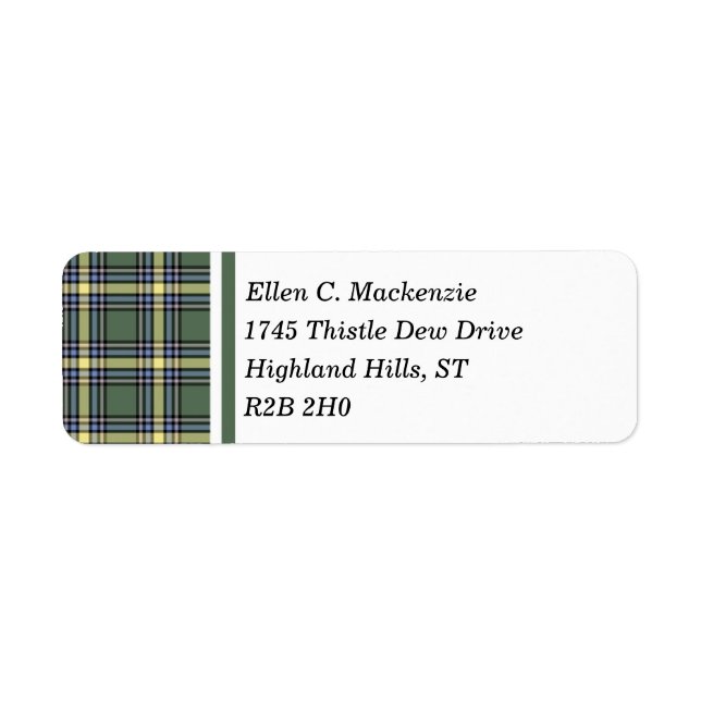 Province of Alberta Canada Tartan Label (Front)