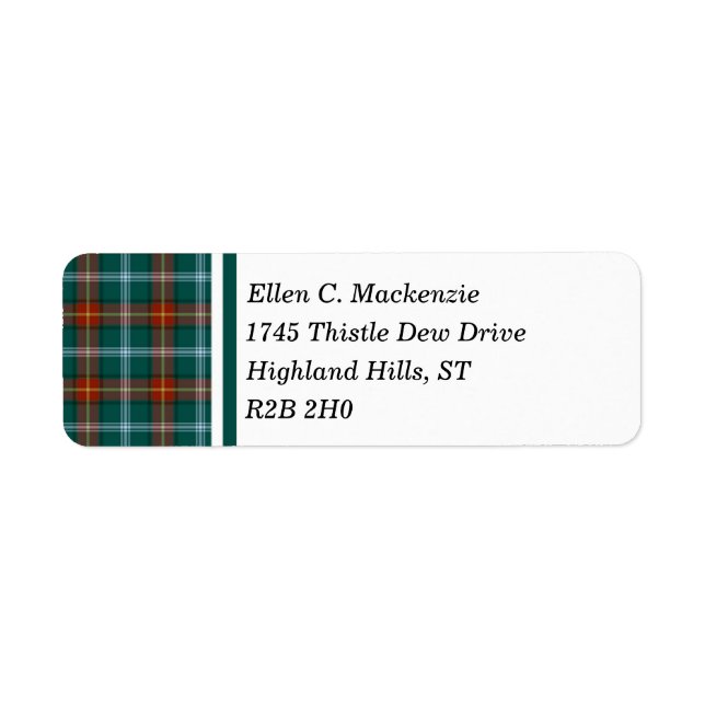 Province of Manitoba Canada Tartan Label (Front)