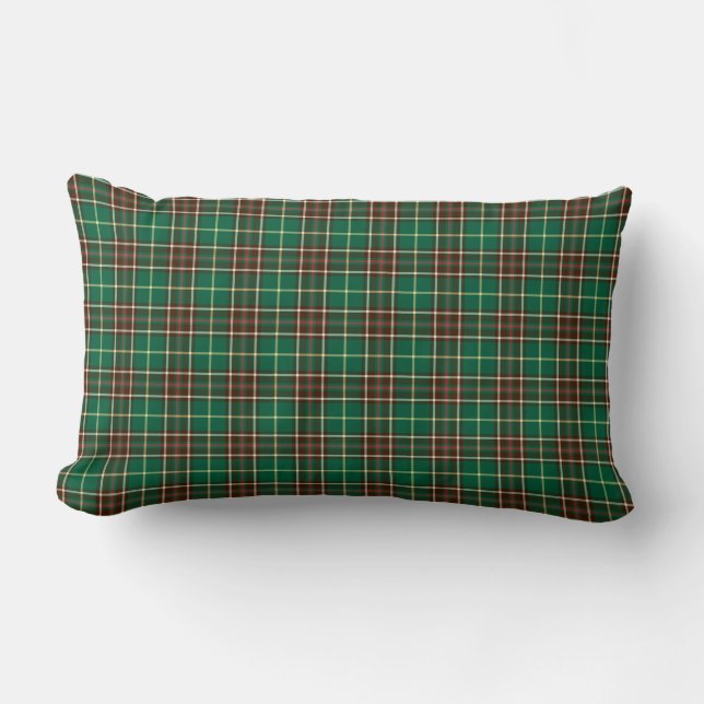 Province of Newfoundland Canada Tartan Lumbar Pillow (Front)