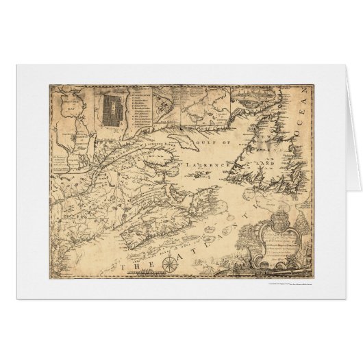 Province of Nova Scotia Canada Map 1776 Cards (Front Horizontal)