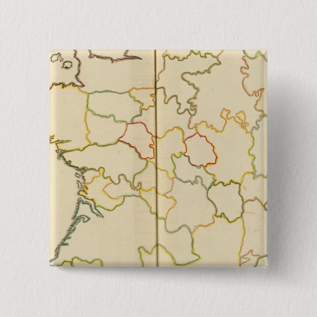Provinces, France Outline Button (Front)