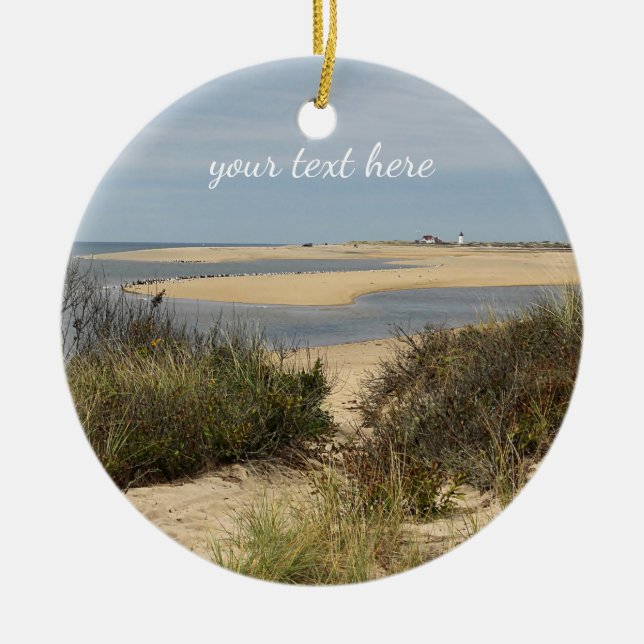 Provincetown Beach on Cape Cod Ceramic Ornament (Front)