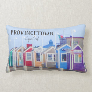 Provincetown Cape Cod Boardwalk Photography Lumbar Pillow