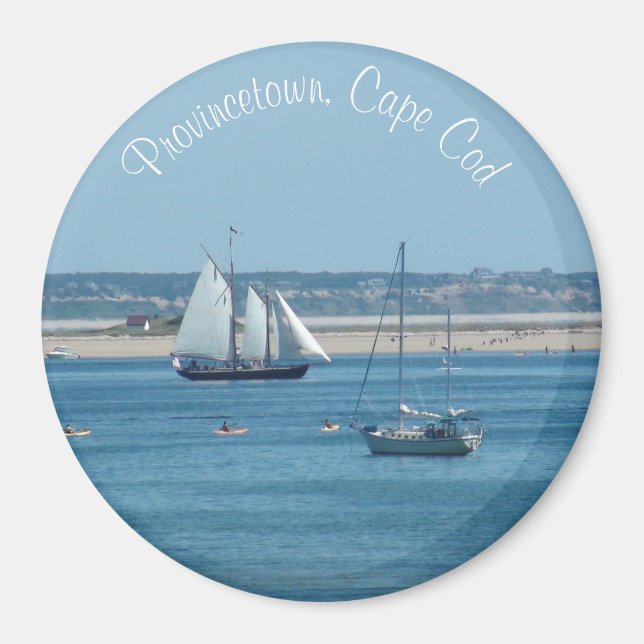 Provincetown Cape Cod Sailboat Ocean Photo Magnet (Front)