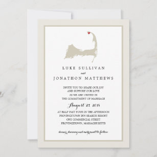 Provincetown Cape Cod   Wedding Invitation