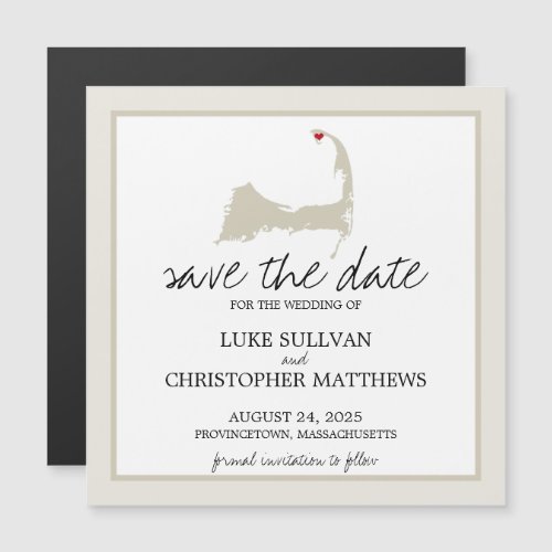 Provincetown Cape Cod Wedding Save the Date Magnetic Invitation