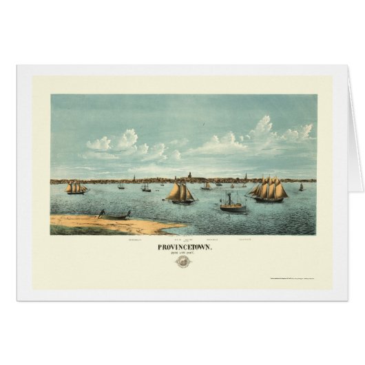 Provincetown, MA Panoramic Map - 1877 Cards (Front Horizontal)