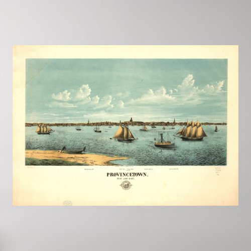 Provincetown Massachusetts 1877 Antique Panorama Poster