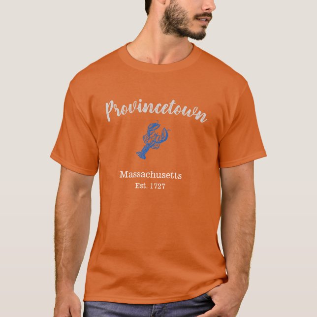 Provincetown Massachusetts Blue Lobster, men's T-Shirt (Front)