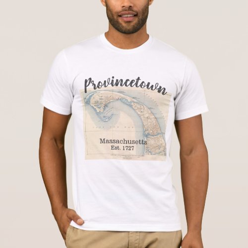 Provincetown Massachusetts Map mens T_Shirt