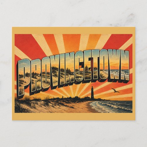Provincetown Massachusetts Sand Dunes Beach Art Postcard