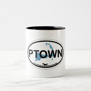 Provincetown Oval Design. Two-Tone Coffee Mug