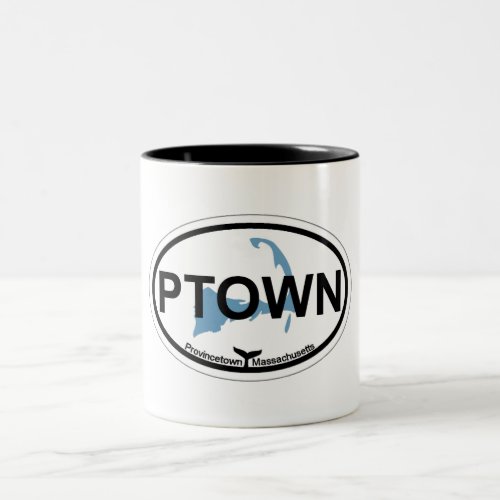 Provincetown Oval Design Two_Tone Coffee Mug
