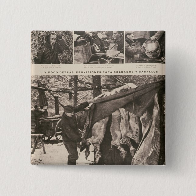 Provisions for soldiers & troops on Eastern Pinback Button (Front)