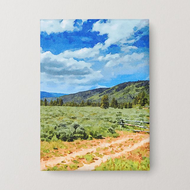 Provo River Valley in Uinta Mountains Button (Front)