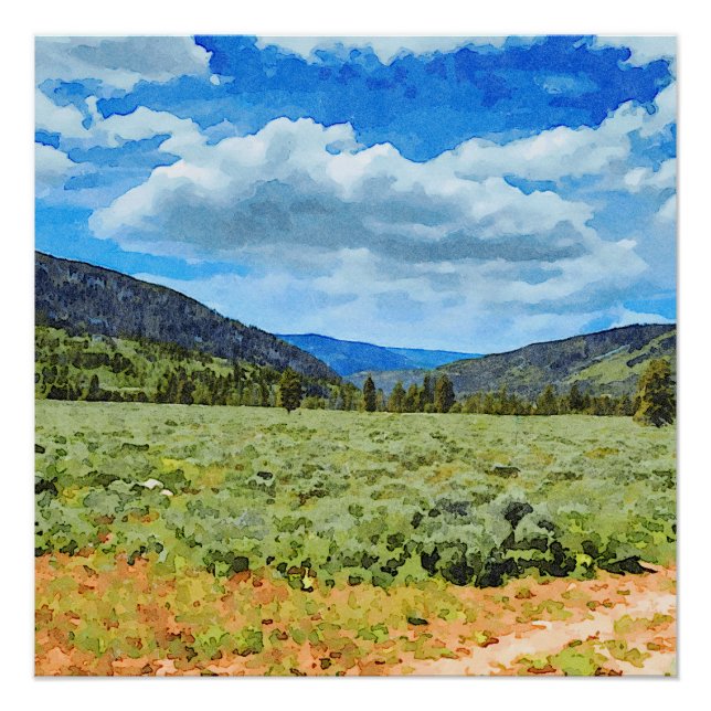 Provo River Valley in Uinta Mountains Poster (Front)