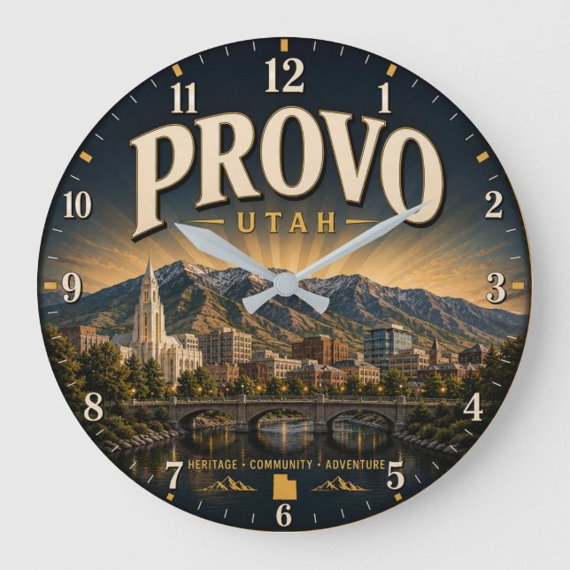 Provo Utah  Large Clock (Front)