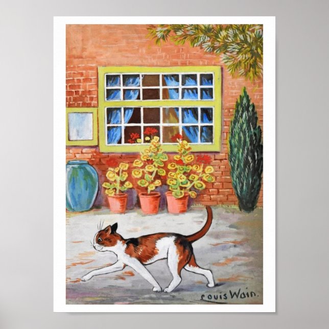 Prowling Cat, Louis Wain Poster (Front)