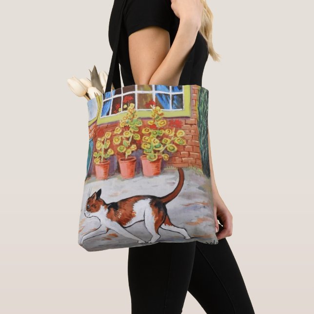 Prowling Cat, Louis Wain Tote Bag (Close Up)