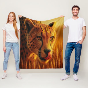 Prowling Cheetah Fleece Blanket
