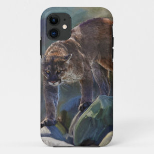 Prowling Cougar Mountain Lion Art Design iPhone 11 Case