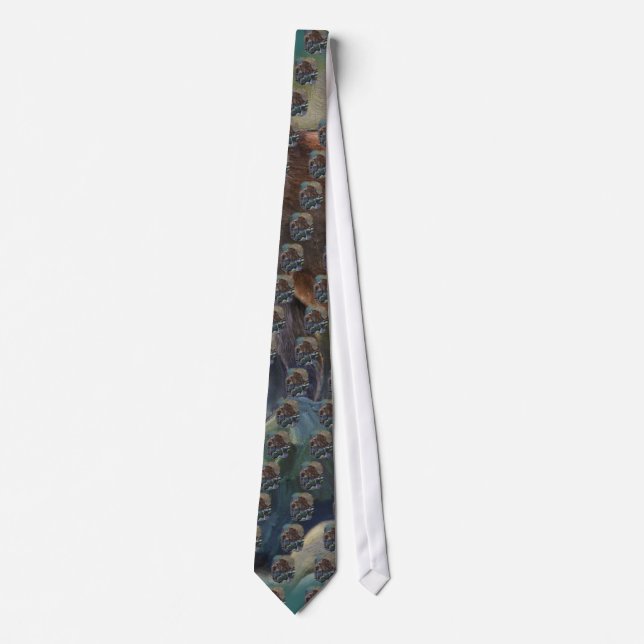 Prowling Cougar Mountain Lion Art Design Neck Tie (Front)