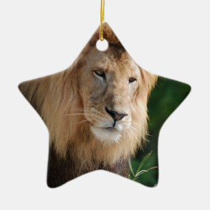 Prowling Lion Ceramic Ornament