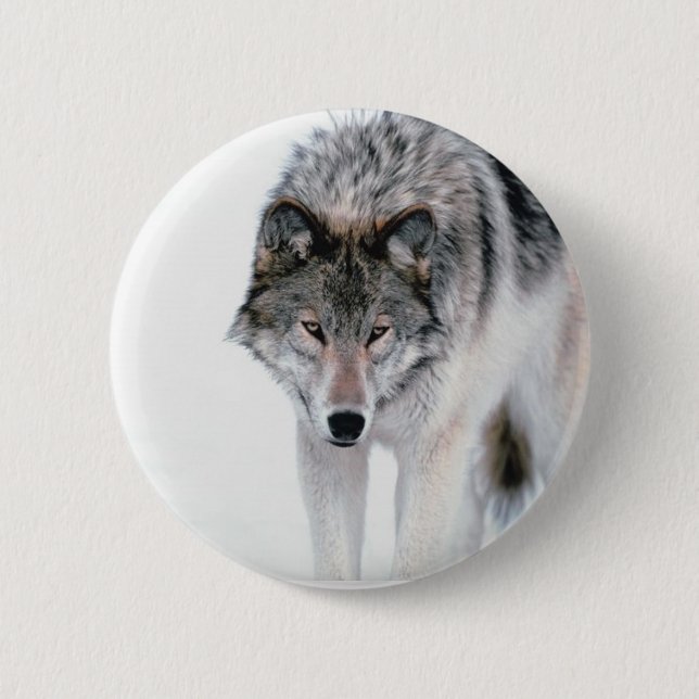 Prowling Wolf Button (Front)