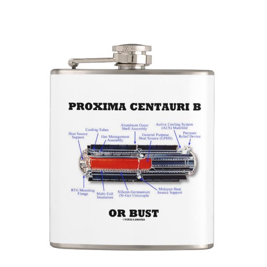 Proxima Centauri b Or Bust RTG Astronomy Humor Flask