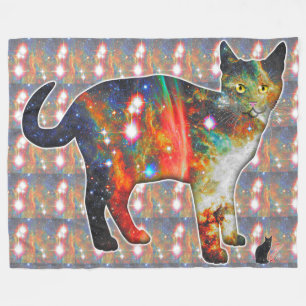 Proxima Space In Cat Fleece Blanket